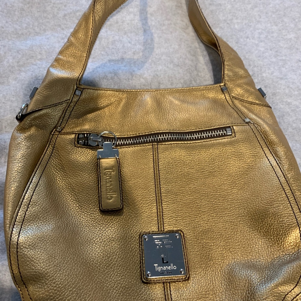 Tignanello Gold shoulder purse